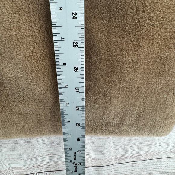 Free People Faux Fur Overcoat Peacoat Womens Small Brown Beige Collared Full Zip - Picture 12 of 13